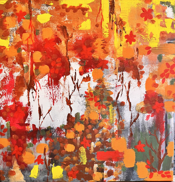 Promenade d'octobre | Oeuvre originale contemporaine d'Artemya, réalisée en Suisse.
