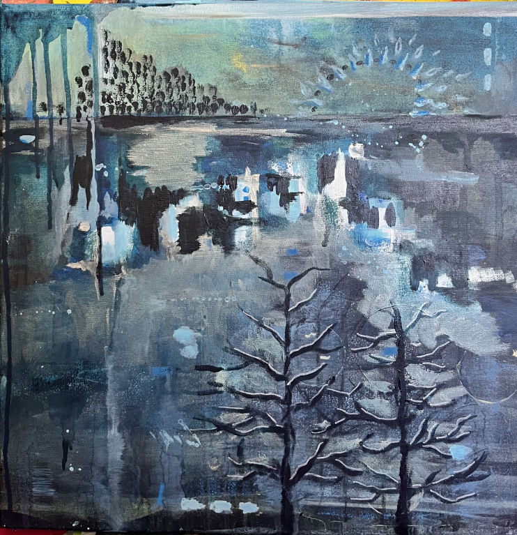 Poussière d'hiver | Oeuvre originale contemporaine d'Artemya, réalisée en Suisse.