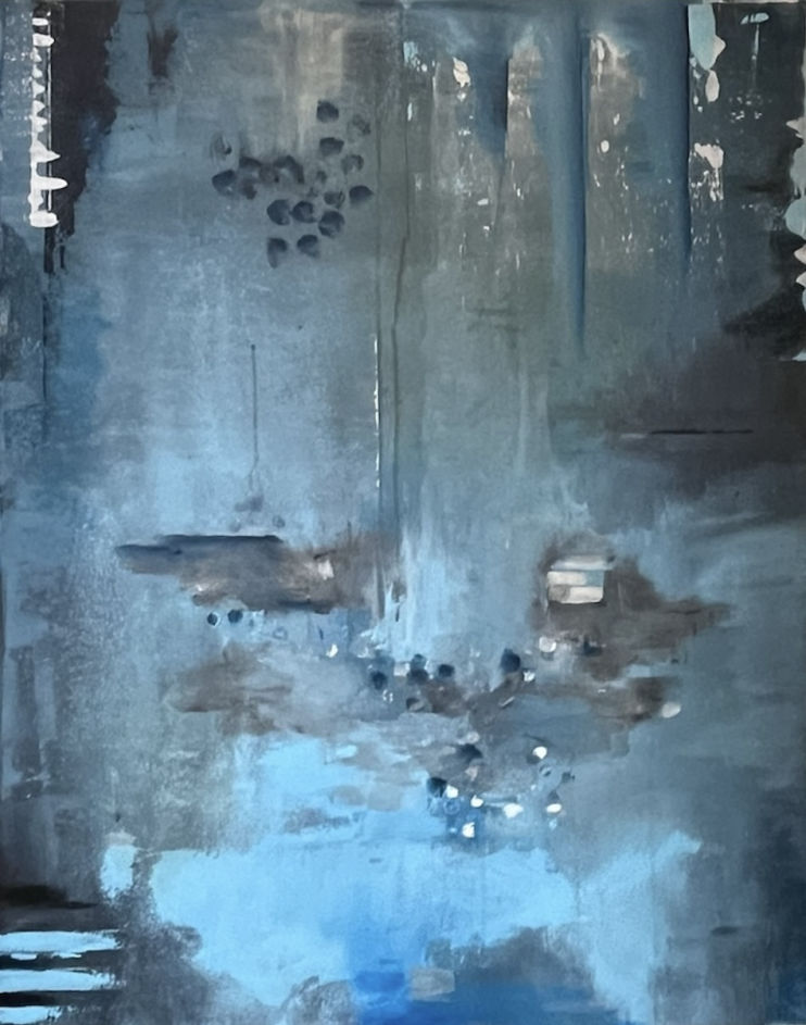 Murmures teintés de bleu | Oeuvre originale contemporaine d'Artemya, réalisée en Suisse.